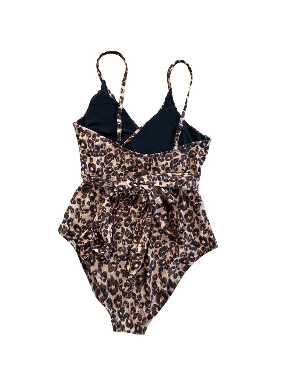 aerie Leopard-Print One-Piece Wrap Swimsuit in Brown and Black - Picture 5 of 6